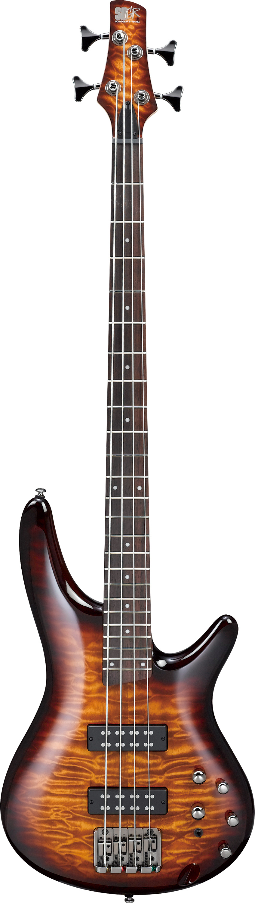 Ibanez SR400EQM 4-String Bass Guitar, 24-Fret, Jatoba Fretboard with White Dot Inlay - Dragon Eye Burst for sale
