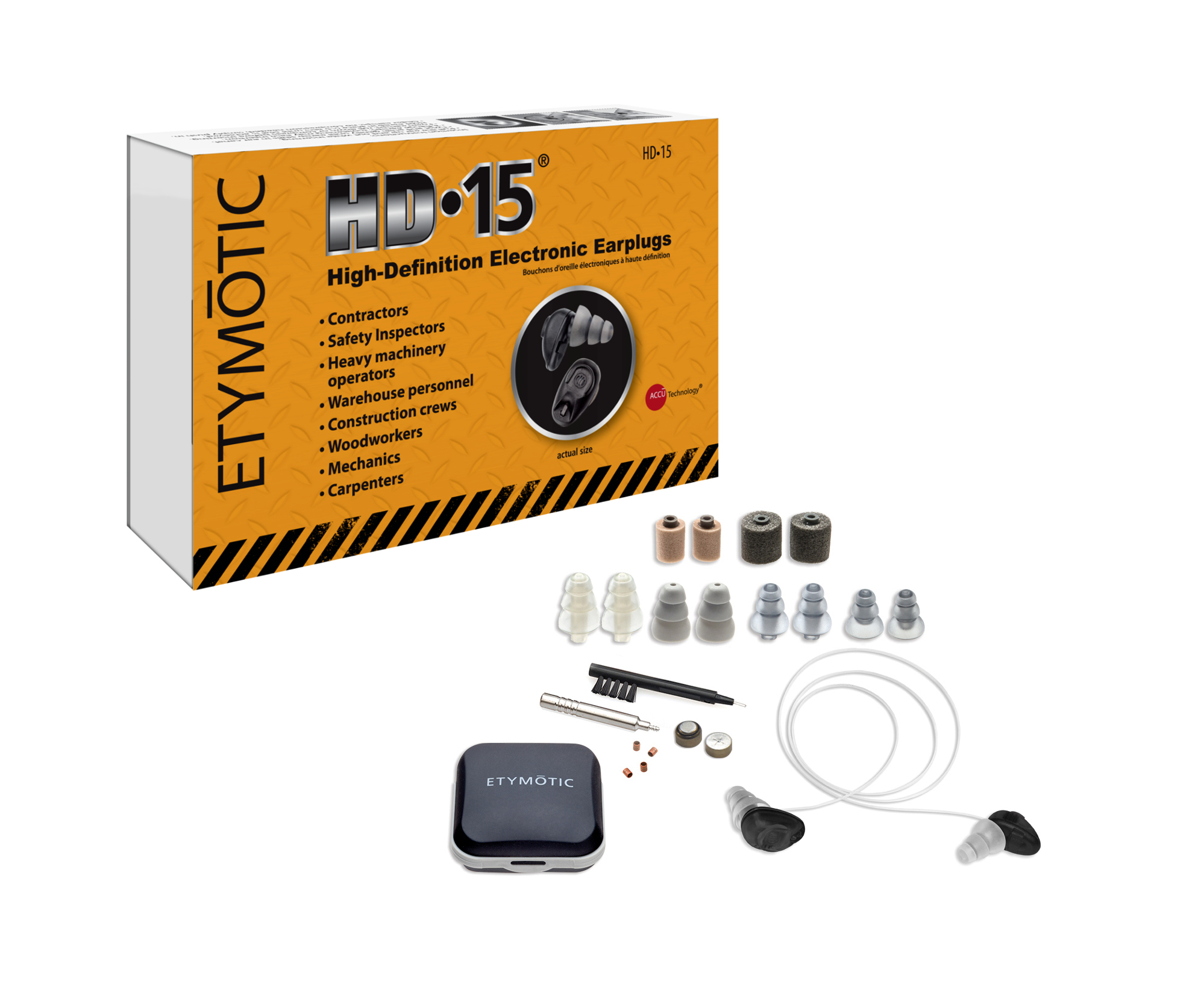hd 15 high definition electronic earplugs industrial construction