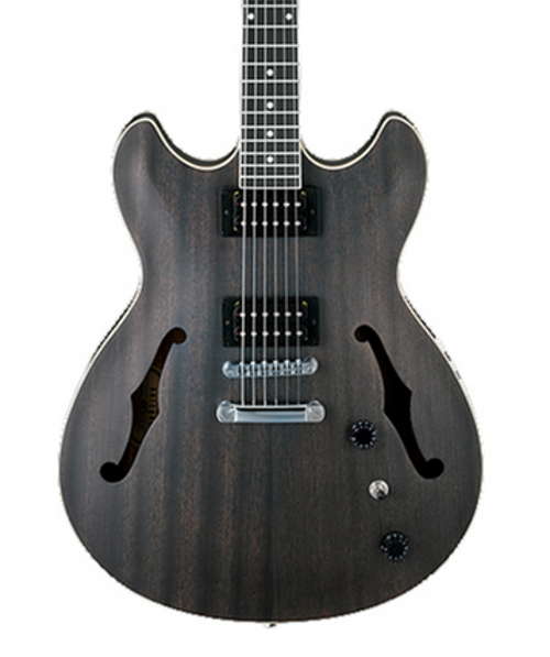 Ibanez AS53TKF Artcore Series Transparent Flat Black Semi-Hollowbody Electric Guitar for sale