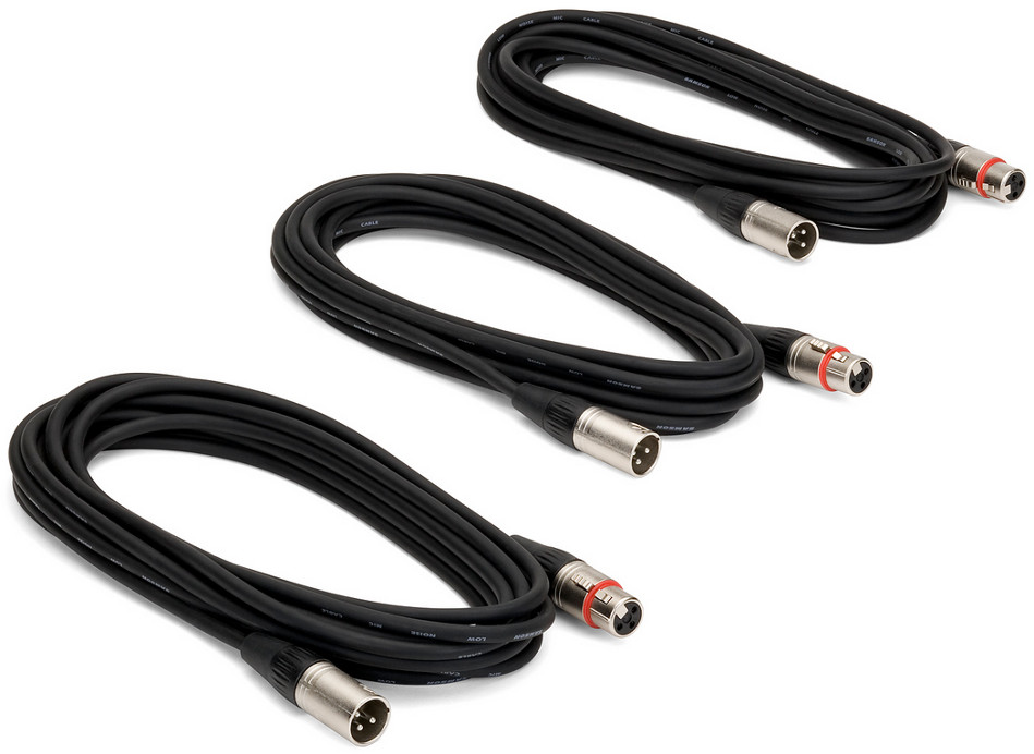 Photos - Cable (video, audio, USB) SAMSON MC18 18' Microphone Cable, XLR Male to Female, 3 Pack 