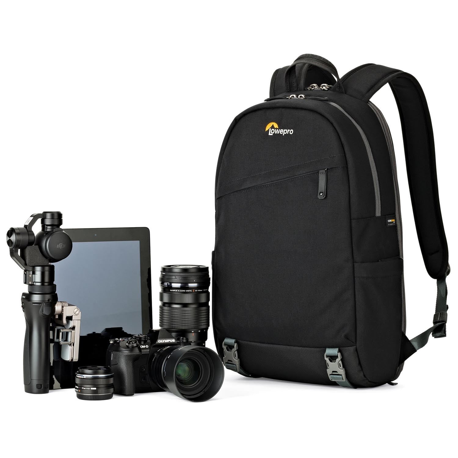 Qingbaotong Stylish Minimalist Grey Camera Bag Multi-Functional SLR Backpack Professional Camera Bag 15.6-inch Laptop Multi-Function Collection Bag Exquisite