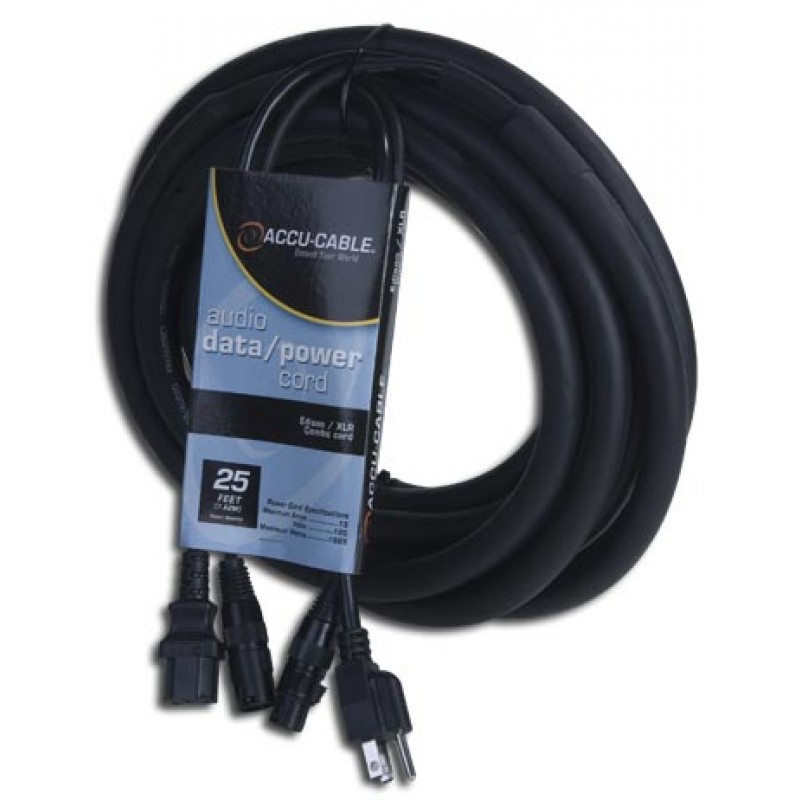 Accu-Cable SKAC25 25ft AC Power & XLR Combo Cable