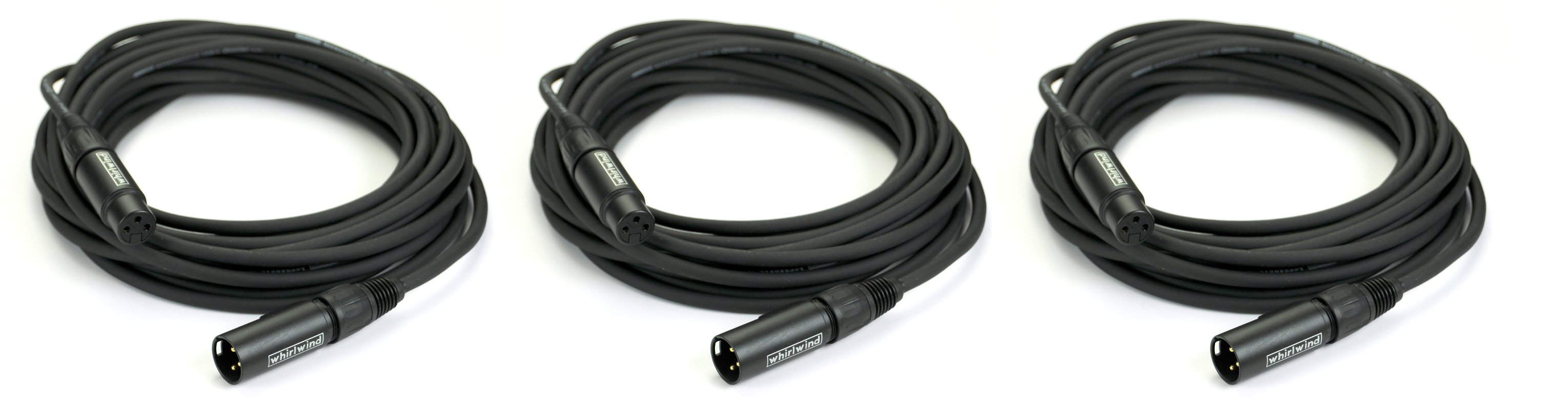 Whirlwind MK425-PK3-K Microphone Cable Bundle with 3 MK425 XLR Microphone Cables - Picture 1 of 1