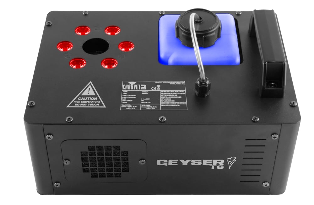 Photos - DJ Accessory CHAUVET DJ Geyser T6 Vertical Jet Fog Machine with 6x3W RGB LEDs, 8,000 cf 