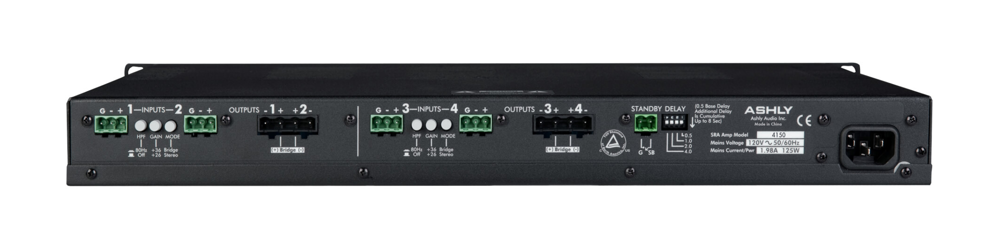 Ashly SRA4150 Rackmount Amplifier 150W At 4 | Full Compass Systems