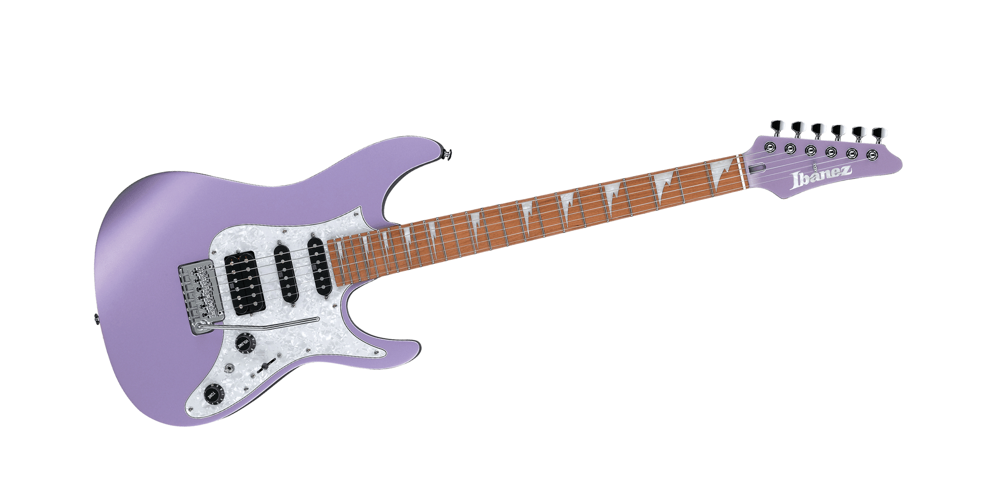 Ibanez Mario Camarena Signature - MAR10LMM Solidbody Electric Guitar with Roasted Maple Fingerboard - Lavender Metallic Matte for sale