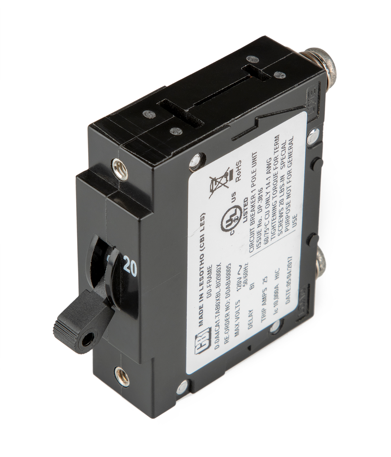 冷凍ADL10 S20 SM20 M20 Leviton FUS-50620-0 20A Circuit Breaker for DDS9800 | Full
