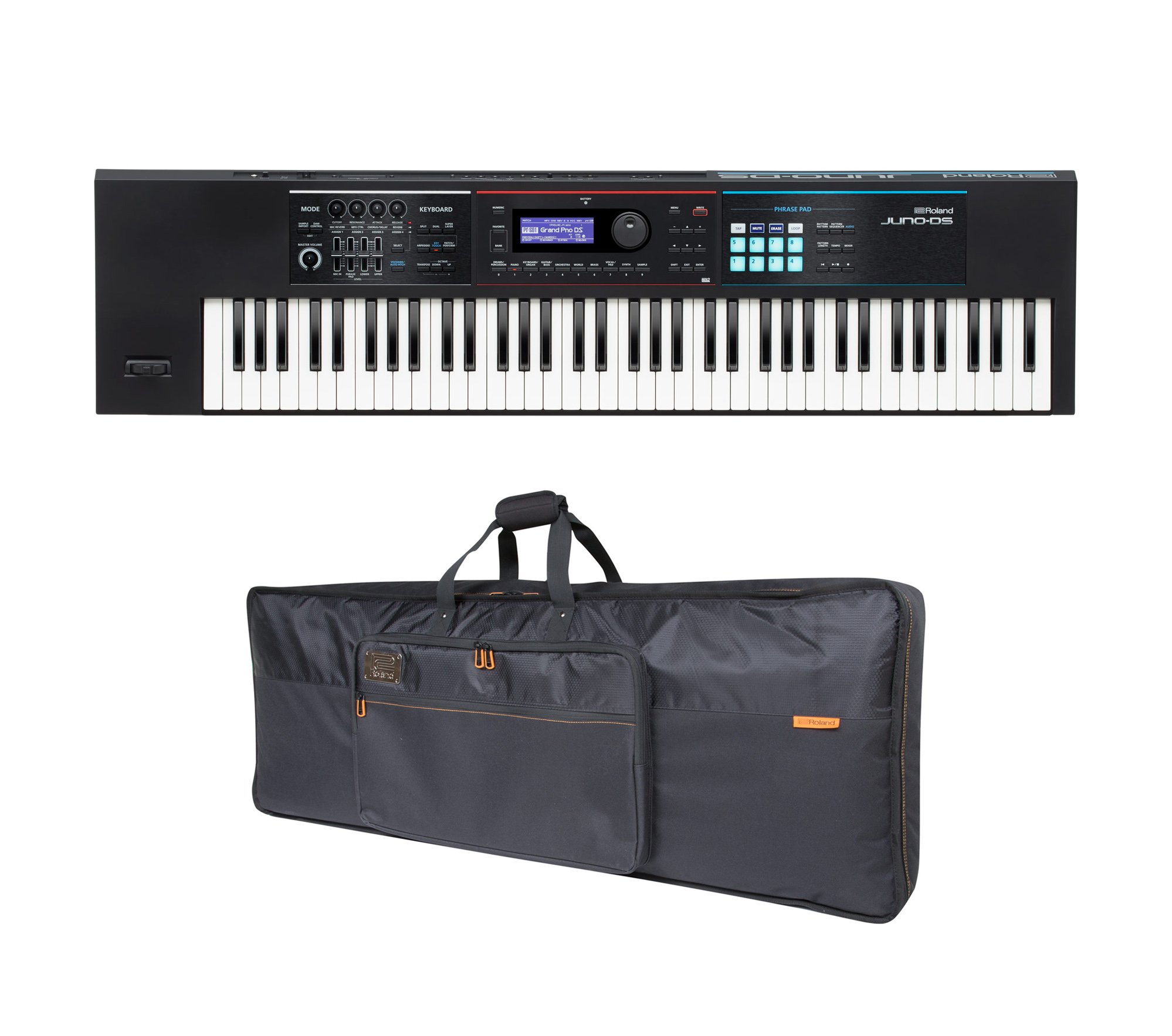 Roland JUNO-DS76 Synthesizer Bundle 76-Key Synthesizer with Roland JUNO-DS76 Synthesizer Bundle 76-Key Synthesizer with