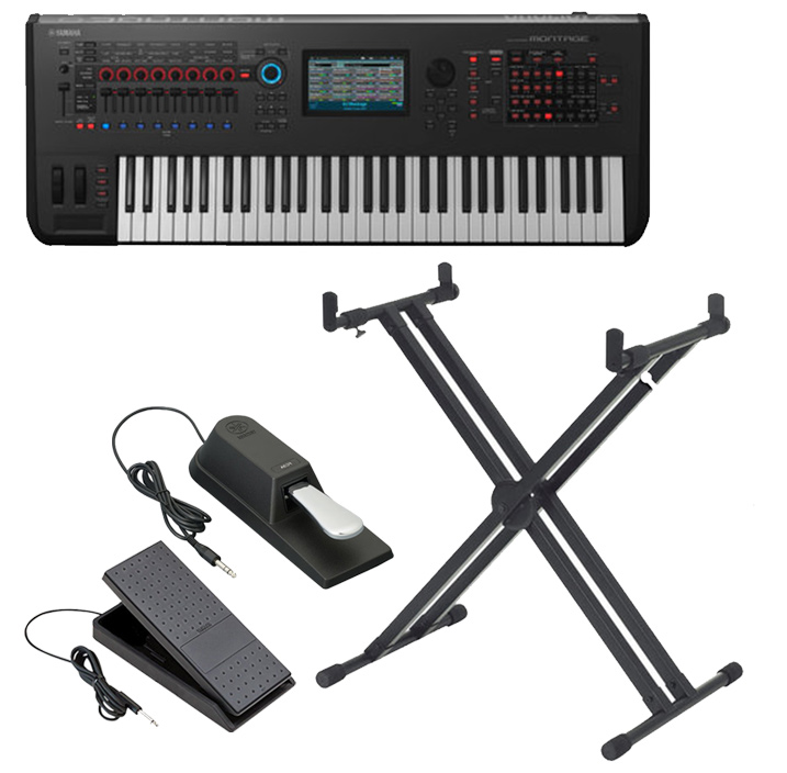 Yamaha YKA7500 Professional Double X Style Keyboard Stand with Sustain Pedal and Bench 