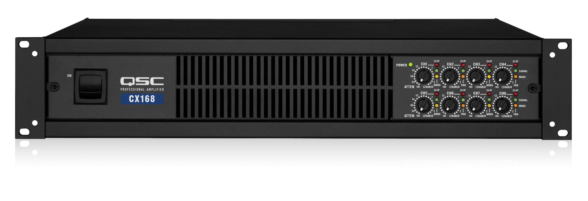 QSC CX168 パワーアンプ 130ワット 8チャンネル 4オーム 3ピン QSC CX168 8-Channel Power Amplifier, 130W at 4 Ohm | Full
