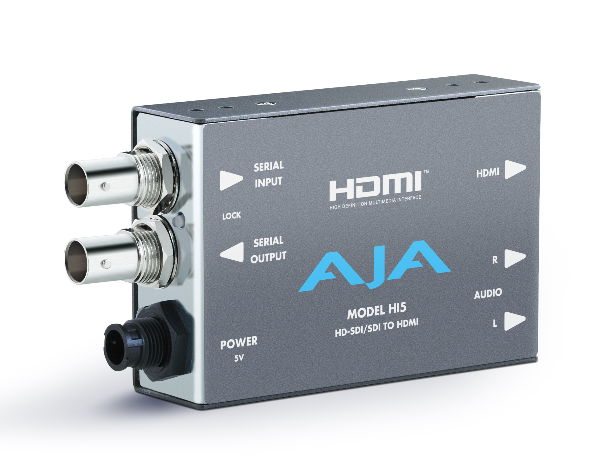 AJA HI5 HD-SDI/SDI to HDMI Video Audio Converter 2 Channel RCA NO Power Supply 