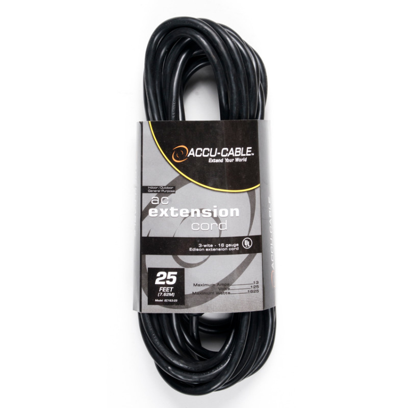 Accu-Cable EC-163-25 25' Power Extension | Full Compass