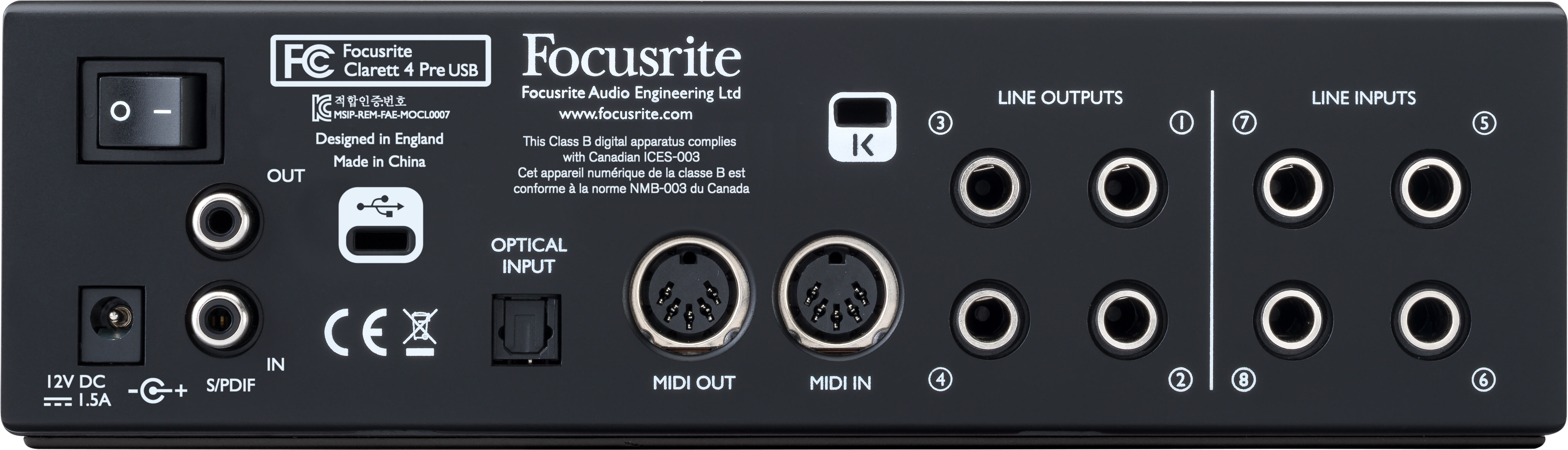 Focusrite　Clarett 4pre　USB Focusrite Clarett+ 4Pre USB Audio Interface CABLE KIT