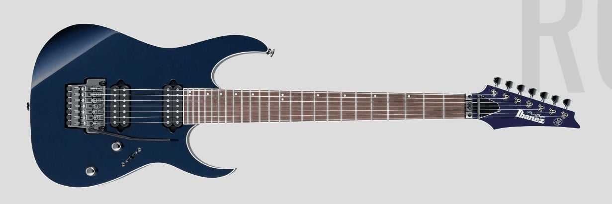 Ibanez RG Prestige - RG2027XL 7-String Solidbody Electric Guitar with Ebony Fingerboard - Dark Tide Blue - DTB=Dark Tide Blue for sale