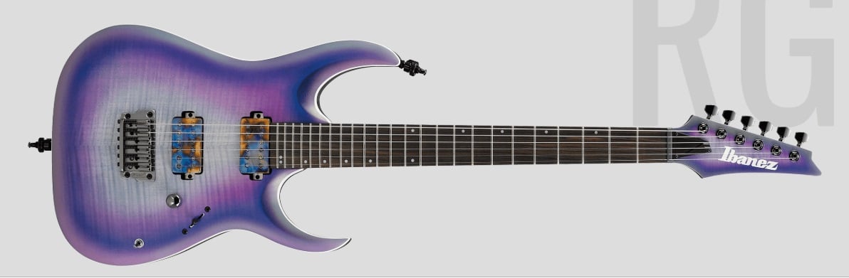 Ibanez RGA Axion - RGA61AL Solidbody Electric Guitar with Macassar Ebony Fingerboard - Indigo Aurora Burst Flat - IAF=Indigo Aurora Burst Flat for sale