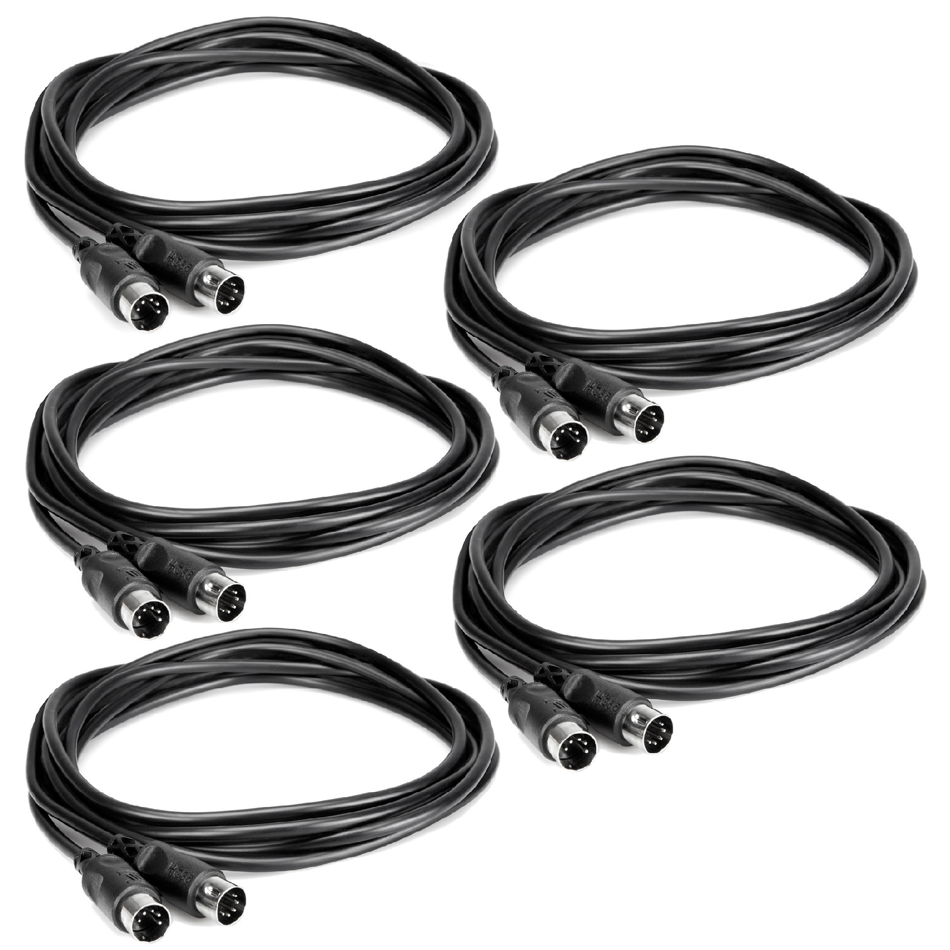 Hosa MID305-FIVE-K 5' Midi Cable 5 Pack Bundle | Full Compass Systems