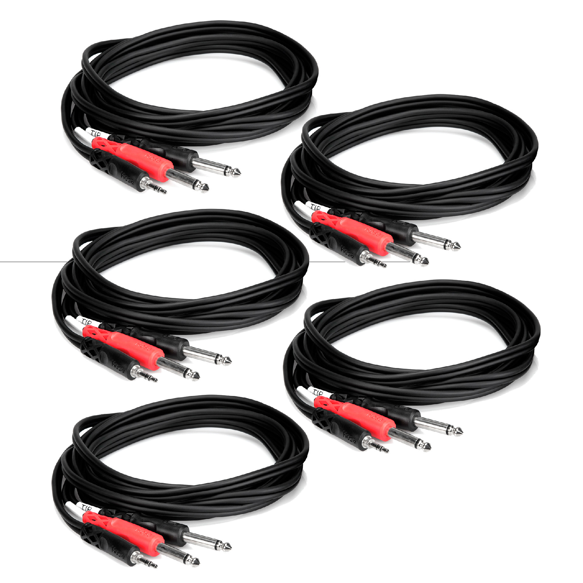 3 Feet Hosa CMP-153 3.5 mm TRS to Dual 1/4 TS Stereo Breakout Cable 
