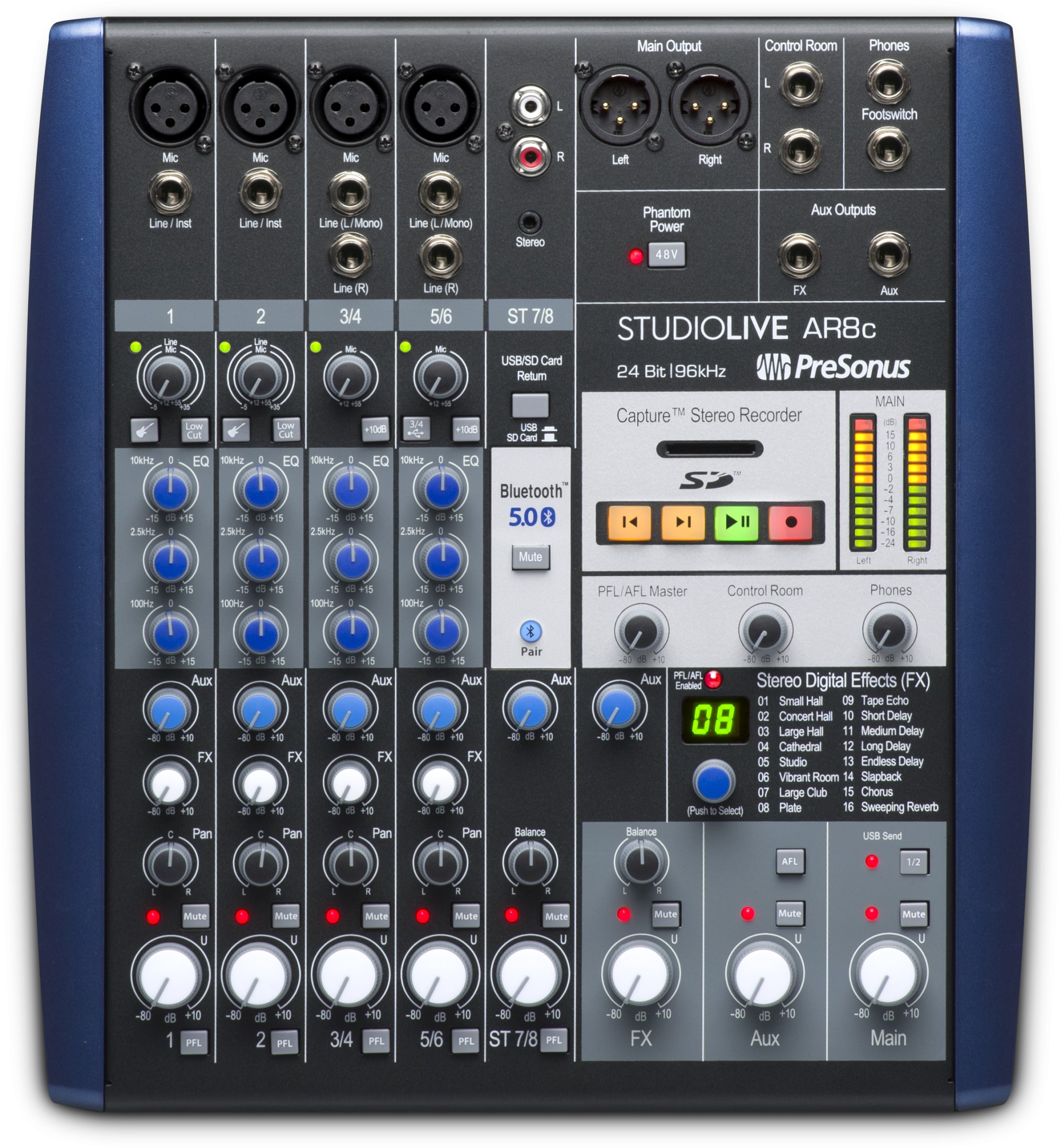 PreSonus StudioLive AR8C 8-Channel Analog Mixer With USB-C And SD