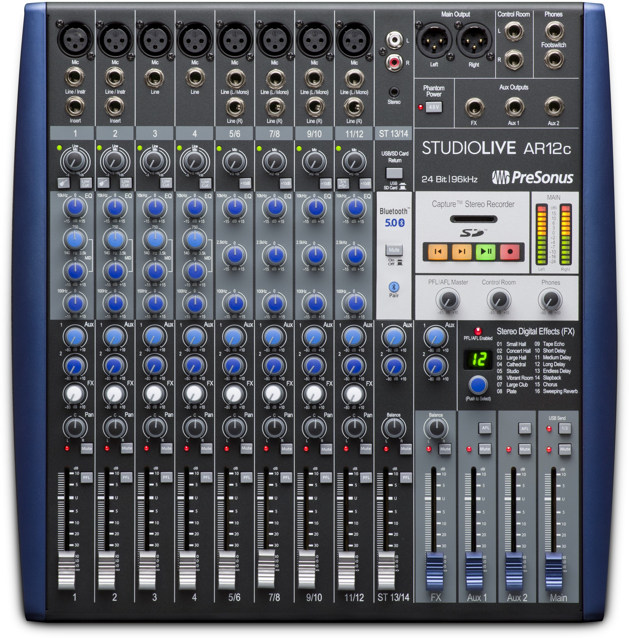 Photos - Mixing Desk PreSonus StudioLive AR12C 12-Channel Analog Mixer with USB-C and SD Record 