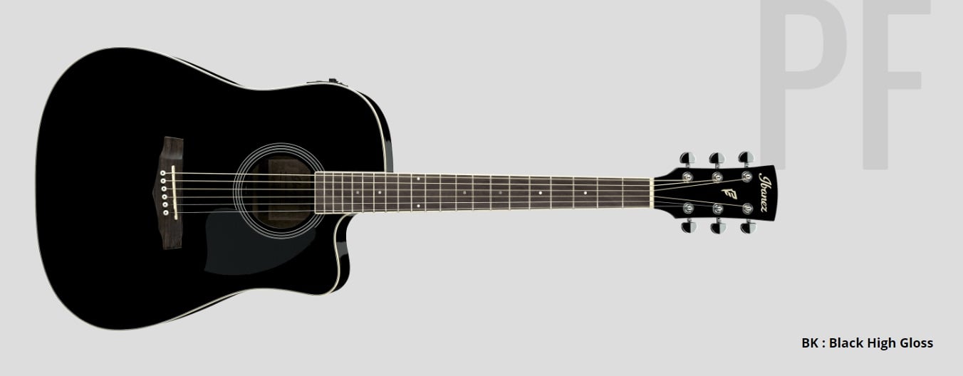 Ibanez PF15ECE-BK Electric Acoustic Guitar with Black Finish for sale