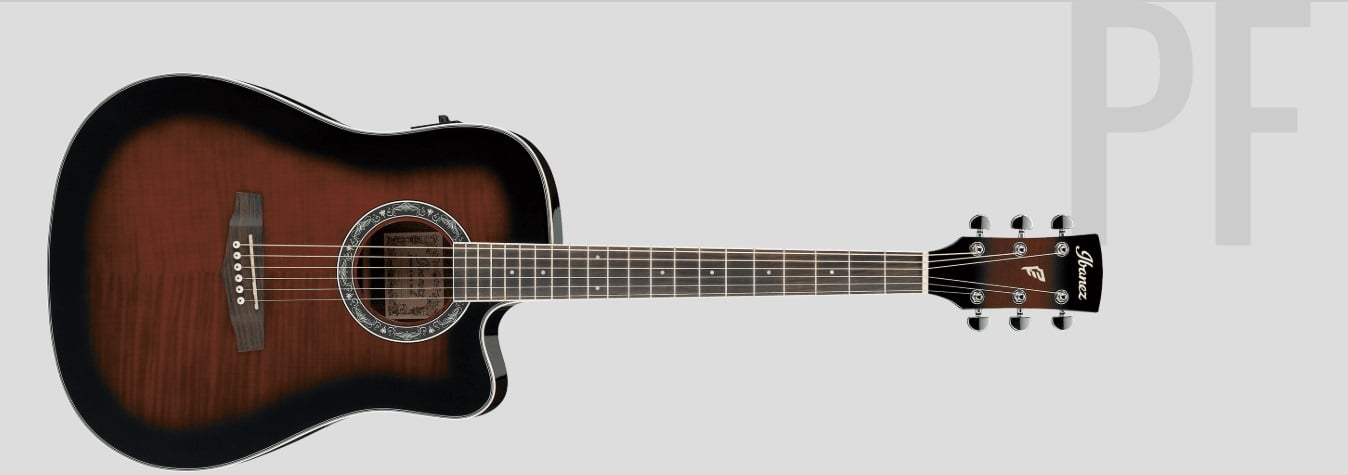 Ibanez PF28ECEDVS PF Series Cutaway Dreadnought Acoustic/Electric Guitar with SST Preamp for sale