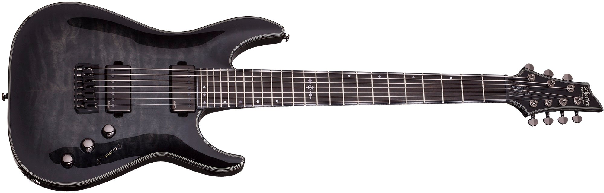 Schecter HELLRAISER-HH-C7 Hellraiser Hybrid C-7 Trans Black Burst 7-String Electric Guitar for sale