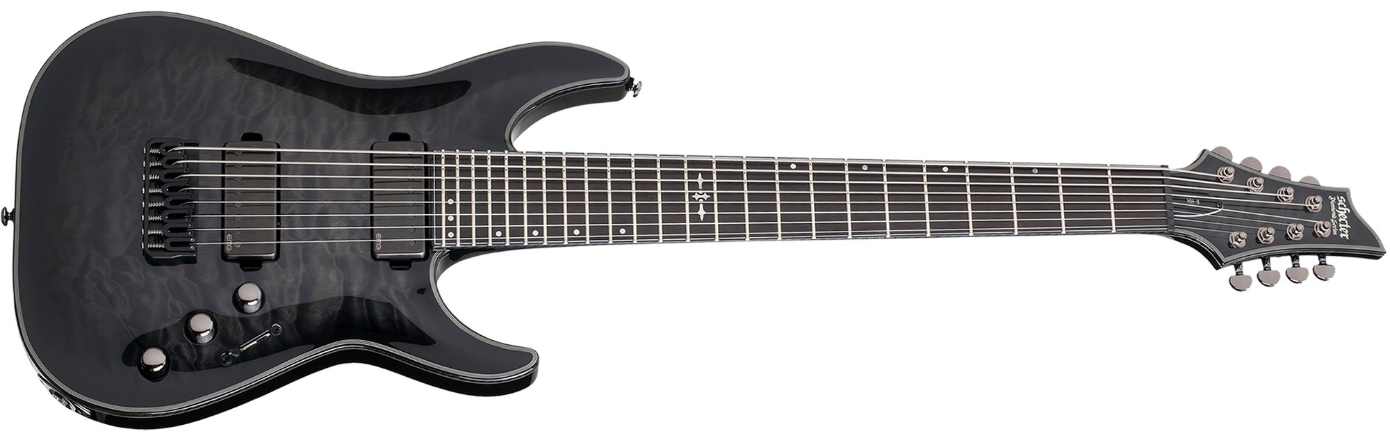 Schecter HELLRAISER-HH-C8 Hellraiser Hybrid C-8 Trans Black Burst 8-String Electric Guitar for sale