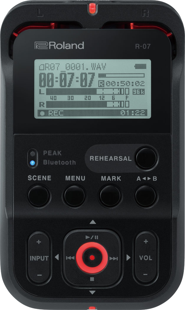 Roland R-07 RED　+ウィンドスクリーン Roland R-07 High-Resolution Portable Audio Recorder | Full