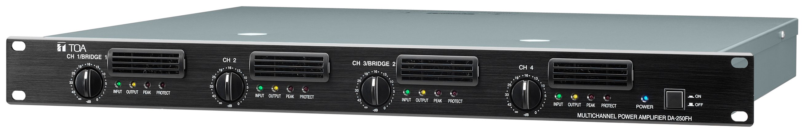 TOA DA-250FH CU 4-Channel Digital Power Amplifier, 4 x 250W