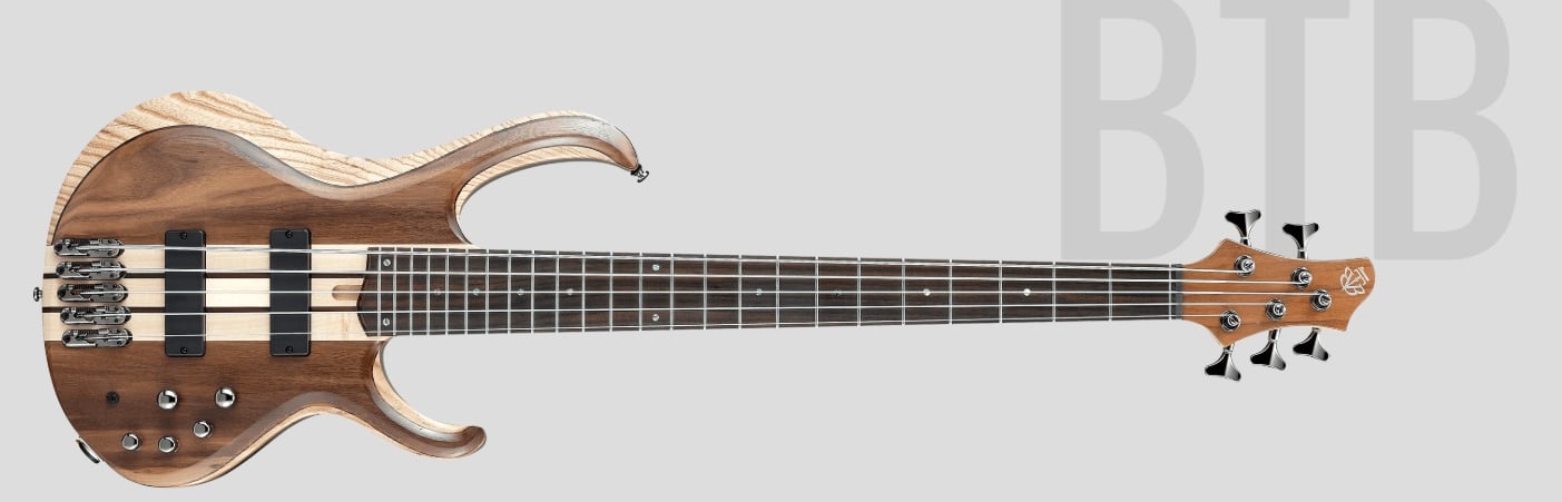 Ibanez BTB745NTL 5-String Electric Bass with Rosewood Fretboard, Natural Low Gloss Finish for sale