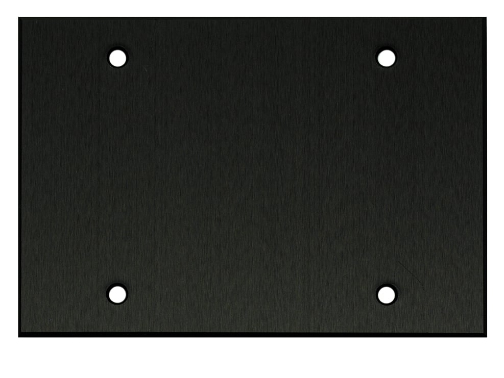 Whirlwind 3-Gang Blank Wall Plate (0.125 Black Anodized Aluminum Finish)