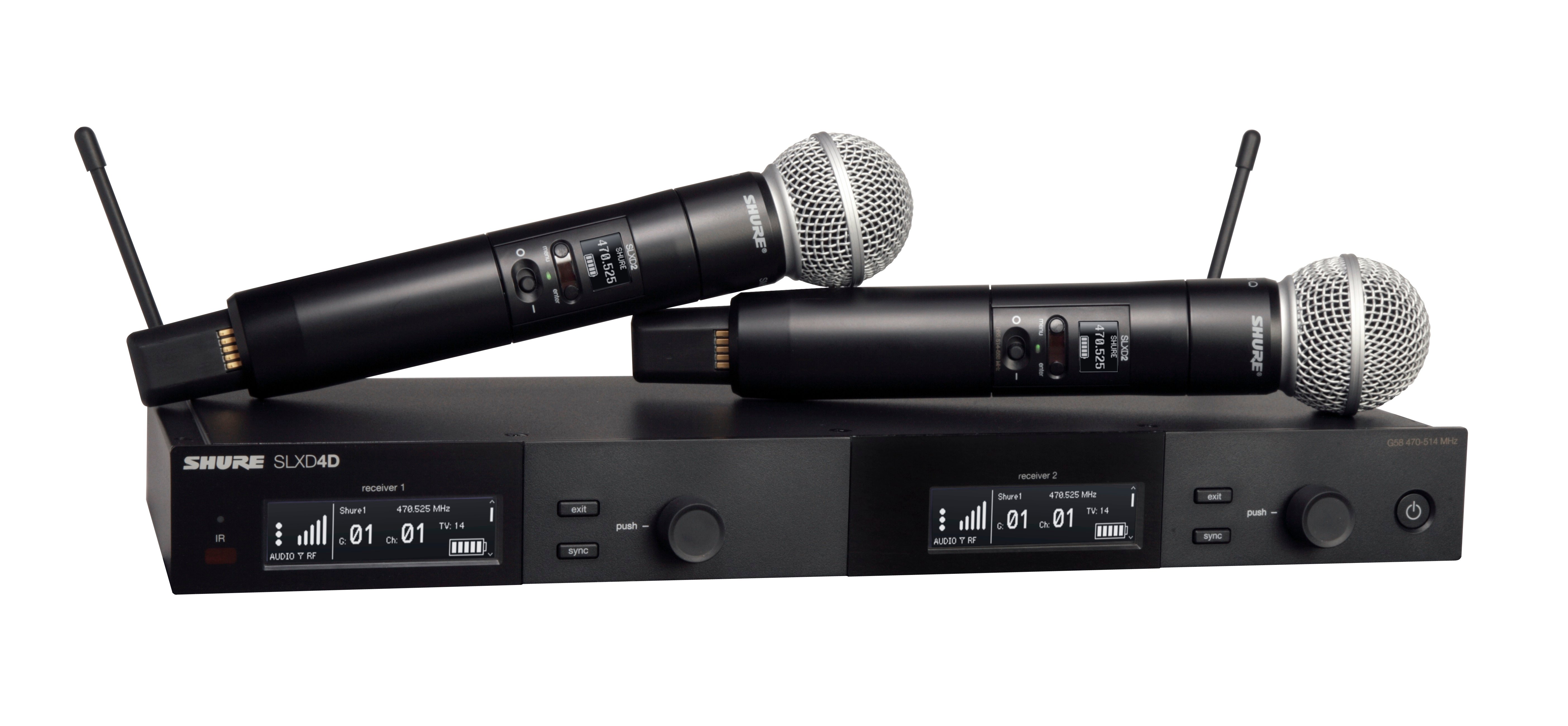Photos - Microphone Shure SLXD24D/SM58 Dual Wireless System with 2 SLXD2/SM58 Handheld Transmi 