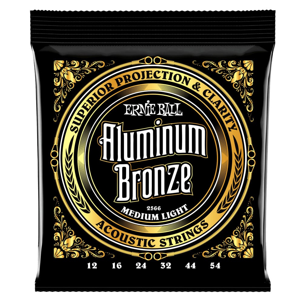 Ernie Ball P02566 Medium Light Aluminum Bronze Acoustic Guitar Strings for sale