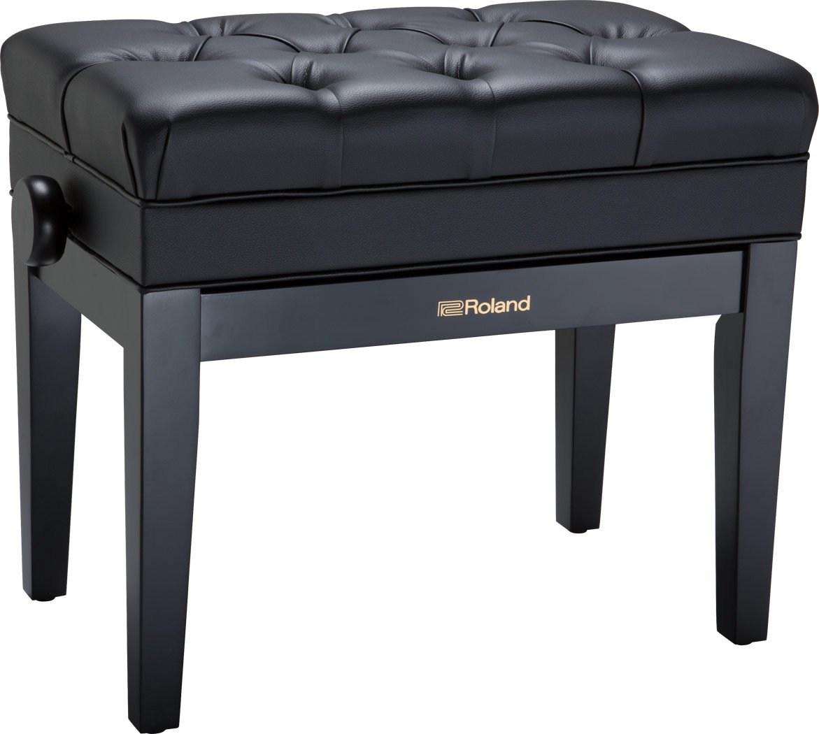 Photos - Garden Furniture Roland RPB-500BK Piano Bench, Vinyl Seat, Music Compartment, Black Satin 