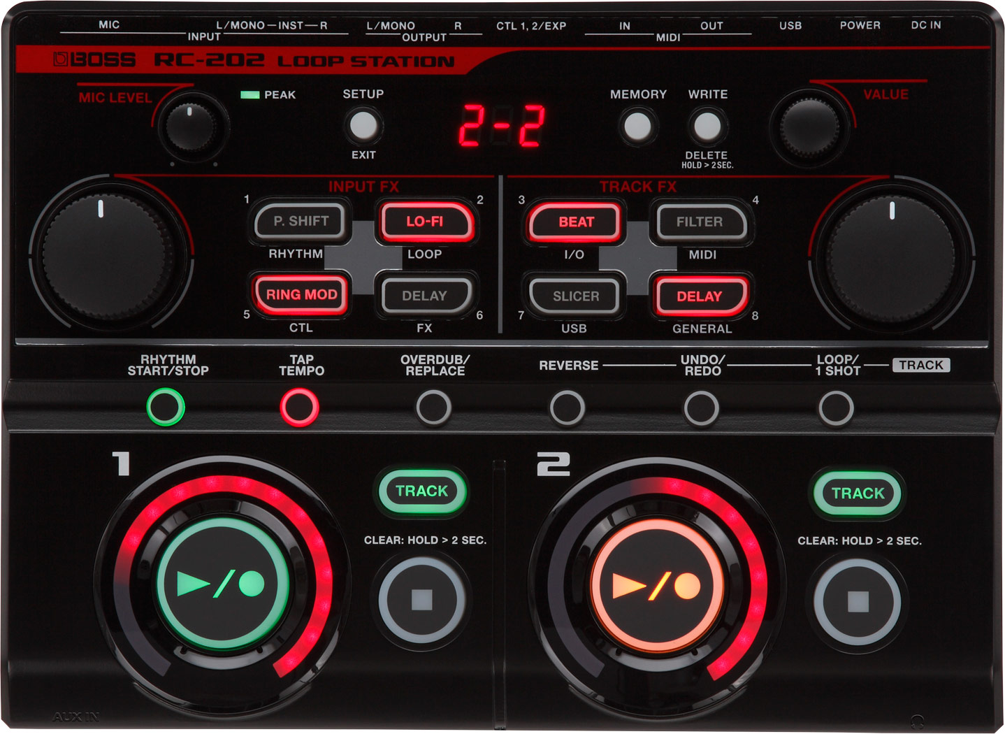 Boss RC-202 Loop Station USB Audio/MIDI Looper, 2 Stereo Tracks, Onboard FX for sale