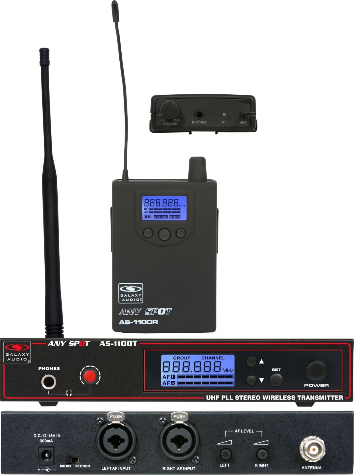 Galaxy Audio AS-1106 UHF Wireless Personal Monitor System With EB6 