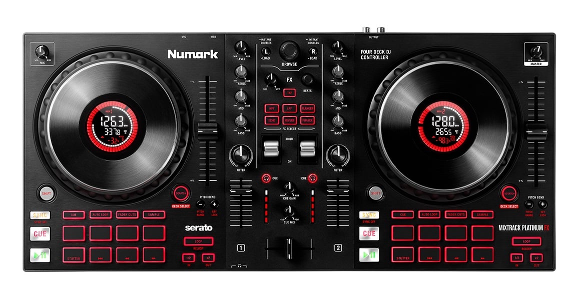 Numark MIXTRACK-PLATINUM-FX 4-Deck DJ Controller with Jog