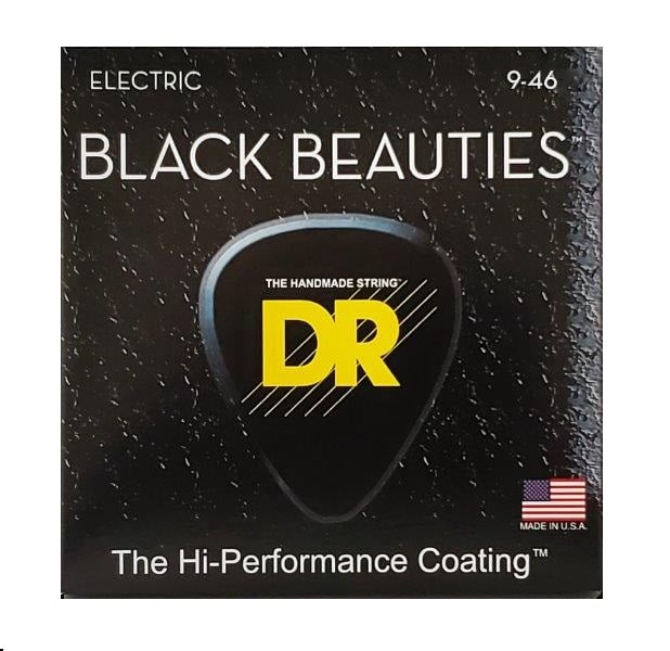 DR Strings BKE-9/46 Light-To-Medium Black Beauties K3 Coated Electric Guitar Strings for sale