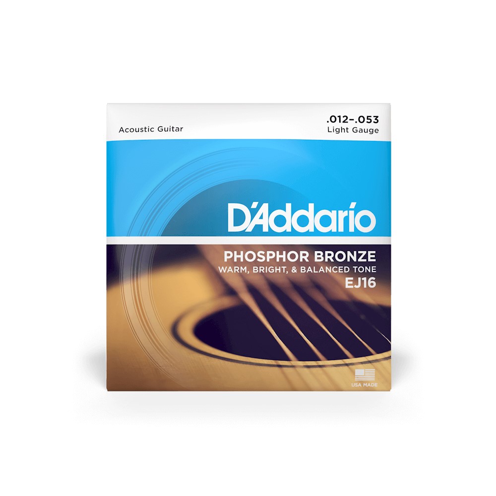 D`Addario EJ16 Light Phosphor Bronze Acoustic Guitar Strings for sale