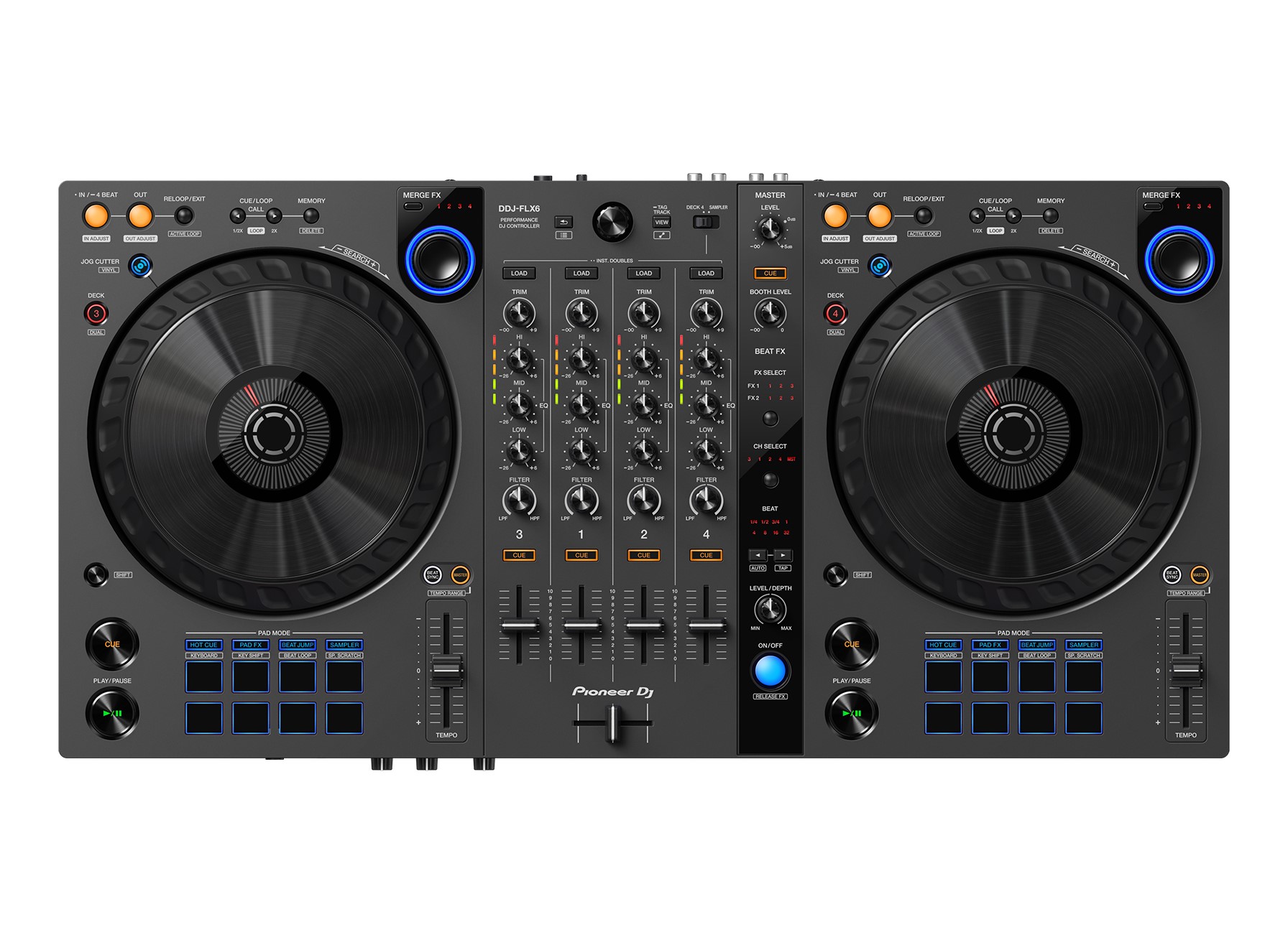 Pioneer DJ DDJ-FLX6-GT 4-Channel DJ Controller - Rekordbox, Serato, Virtual  DJ