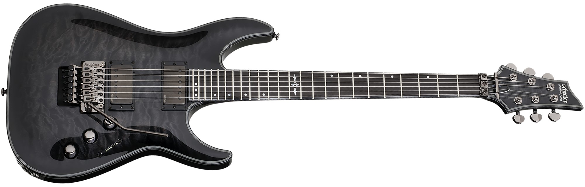 Schecter HELLRAISER-HH-C1-FR Hellraiser Hybrid C-1 FR Trans Black Burst Electric Guitar with Floyd Rose Bridge for sale