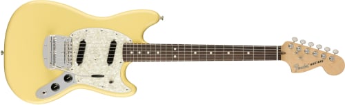 Fender American Performer Mustang [Restock Item] Offset Solidbody Electric Guitar with Rosewood Fingerboard, Vintage White for sale