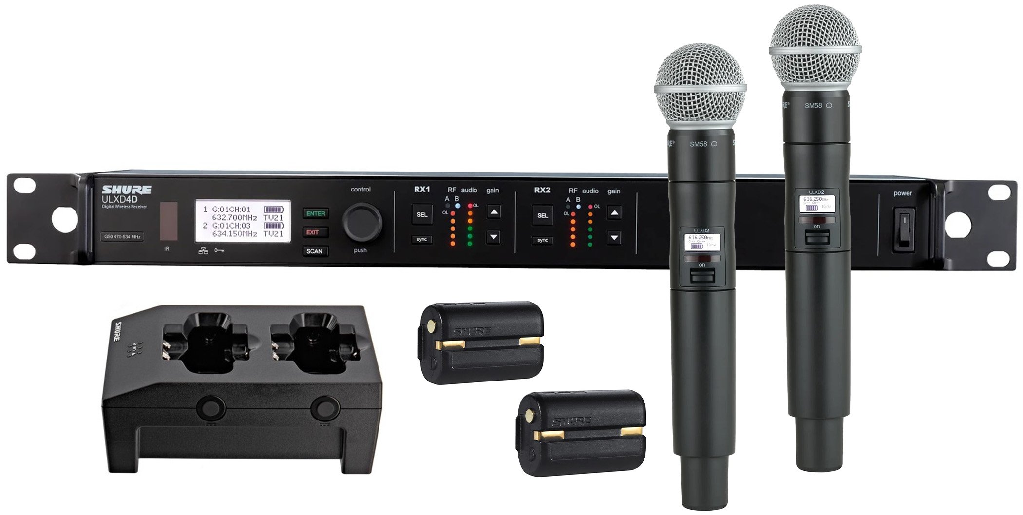 Shure ULXD24D/SM58-H50 ULXD Dual Channel Handheld Wireless Shure ULXD24D/SM58-H50 ULXD Dual Channel Handheld Wireless