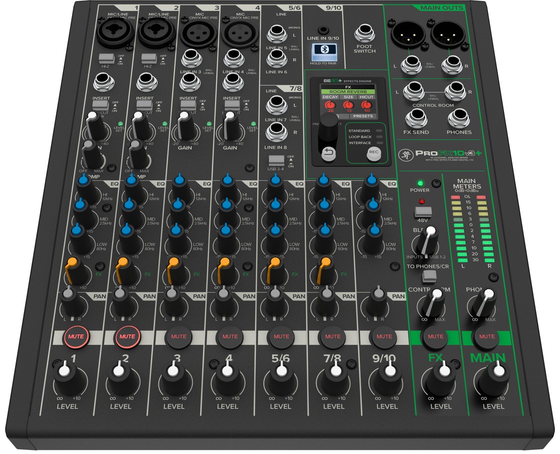 Mackie PROFX10V3+ 10-Channel Analog Mixer with Enhanced FX