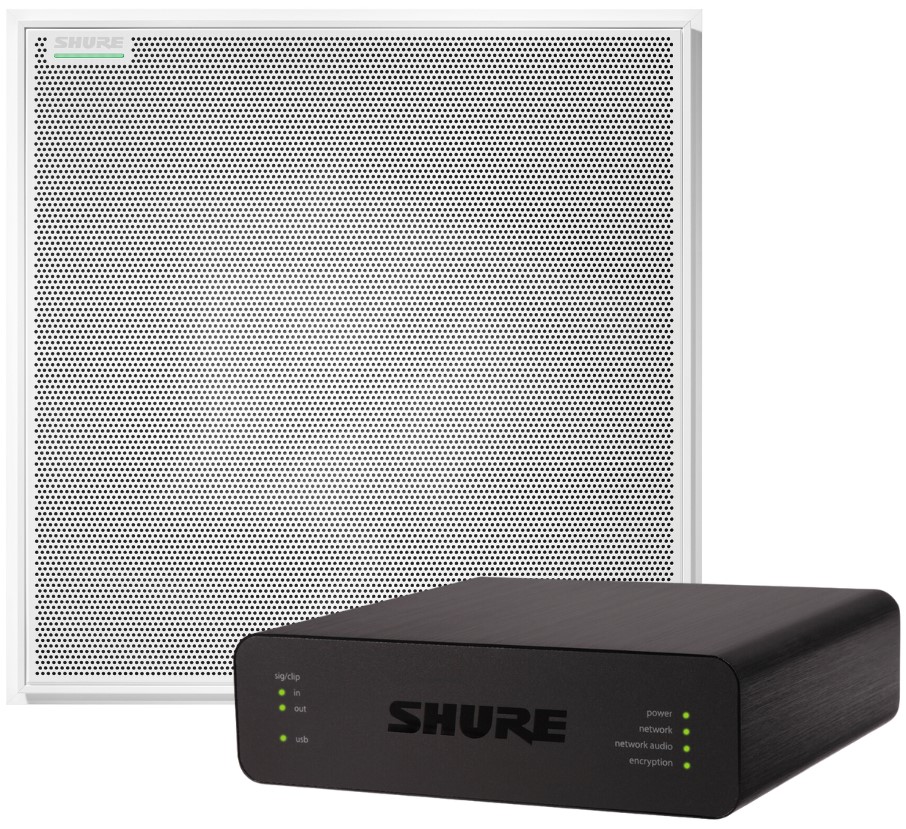 Shure MXA920-S+USB-V MXA920W-S Ceiling Array and ANIUSB-MATRIX Interface | Full Compass Systems