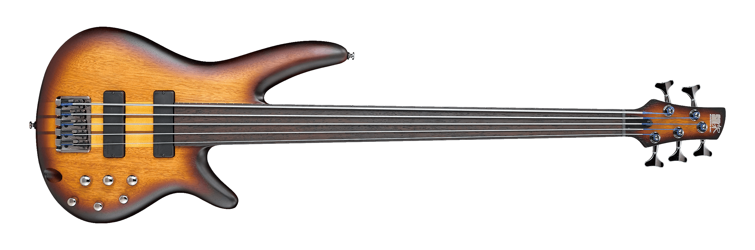 Ibanez Bass Workshop SRF705 Fretless Bass Guitar, Brown Burst Flat for sale