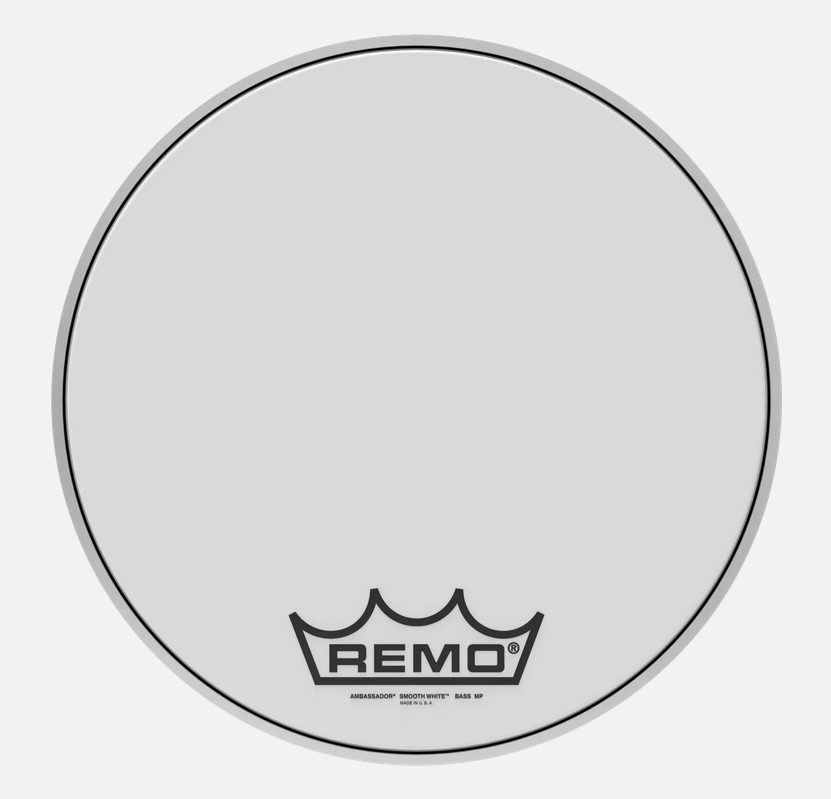 Remo BR 1216 MP U 16 Ambassador Smooth White Marching Bass Drum Head Full Compass Systems