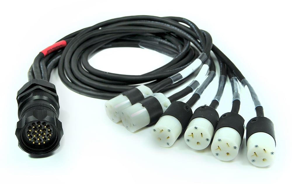 5本パック 3m 10フィート 4ピン 延長ケーブルワイヤー Whirlwind AC-SPX19IM-520-15 Socapex 19-Pin Power Ext Cable