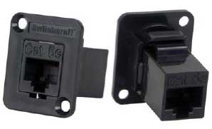 Switchcraft EHRJ45P5E RJ45 Cat5 Feedthru Panel Mount Connector Unshielded 