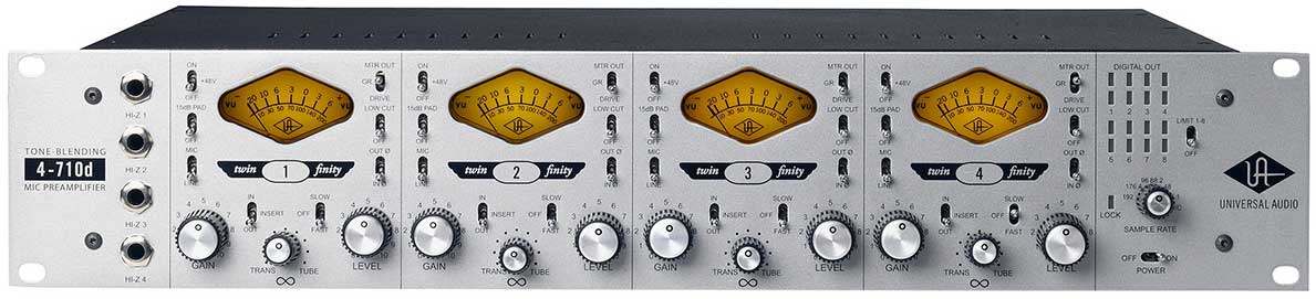 Photos - Amplifier Universal Audio 4-710d 4-Channel Tone Blending Microphone Preamp 